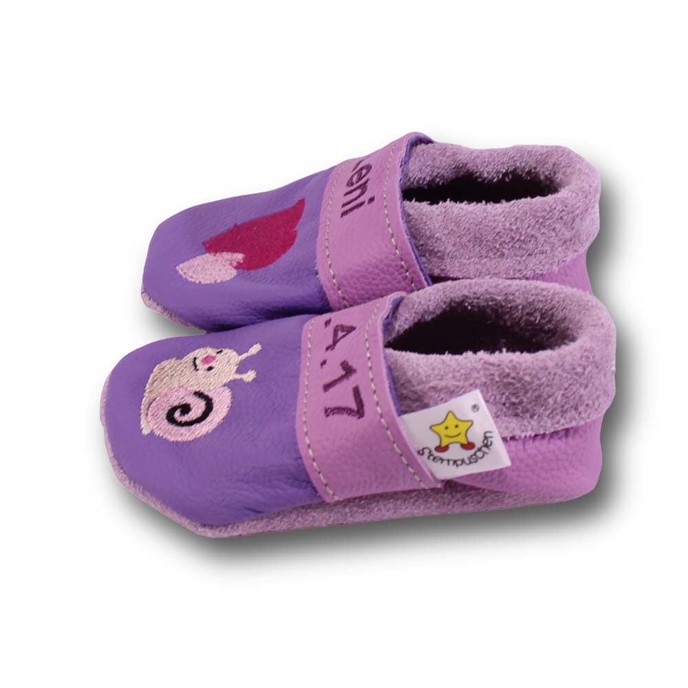 Preview: Krabbelschuhe Schnecke & Herz